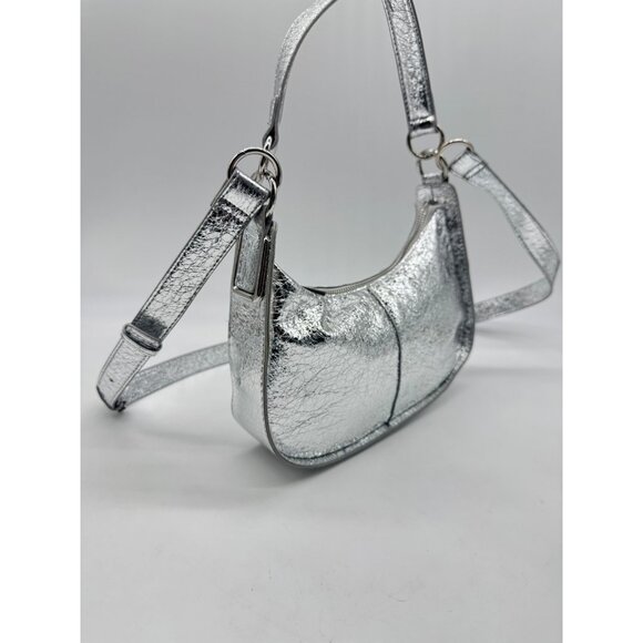 Macy's On 34th Dyanne textured small shoulder crossbody bag - Metallic silvermet - Picture 5 of 12